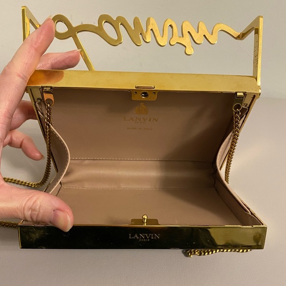 Authentic Lanvin clutch with chain - Picture 3 of 11